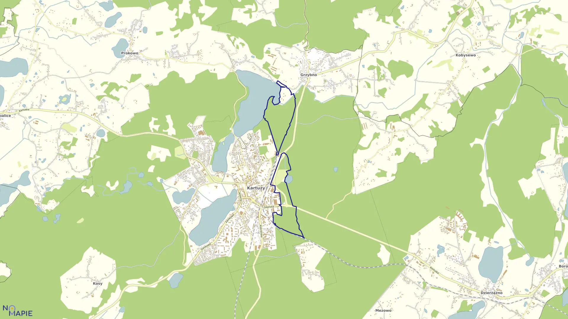 Mapa obrębu 101 w gminie Kartuzy