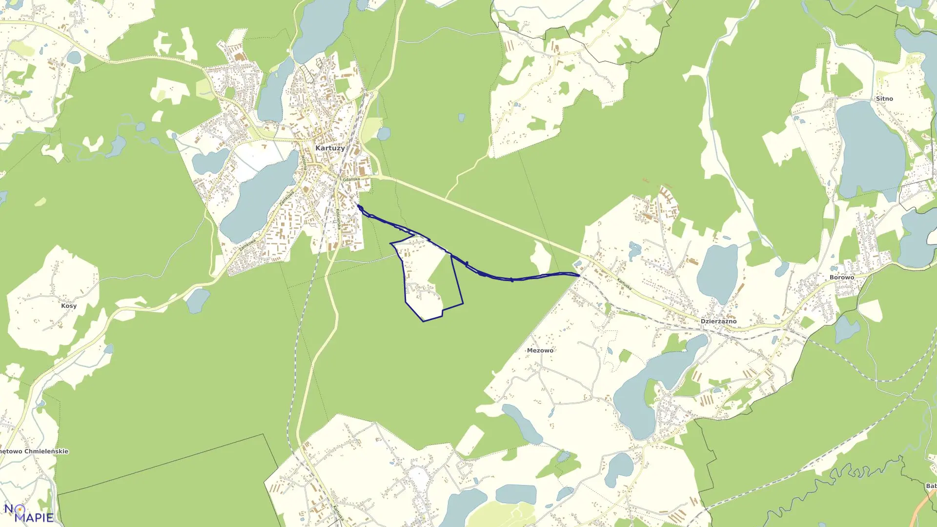 Mapa obrębu 106 w gminie Kartuzy