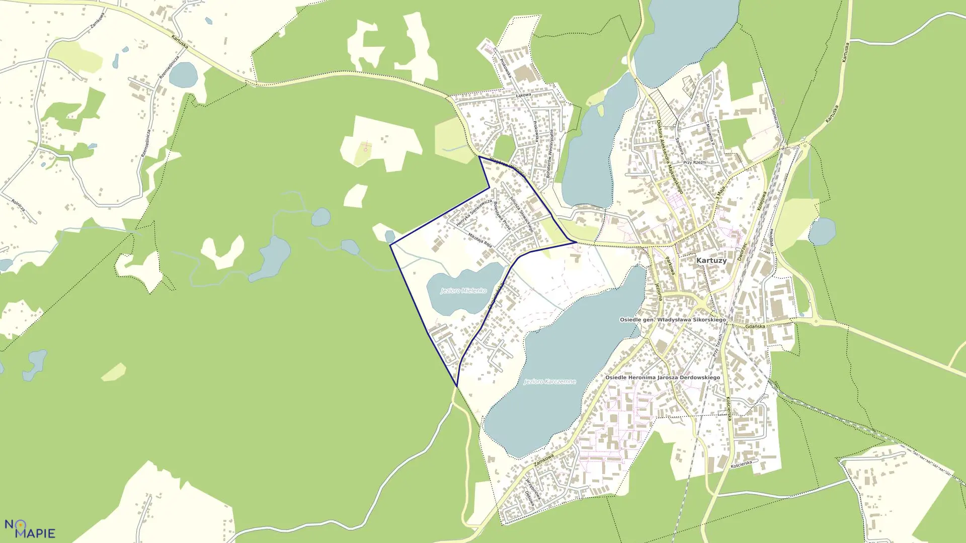 Mapa obrębu 2 w gminie Kartuzy