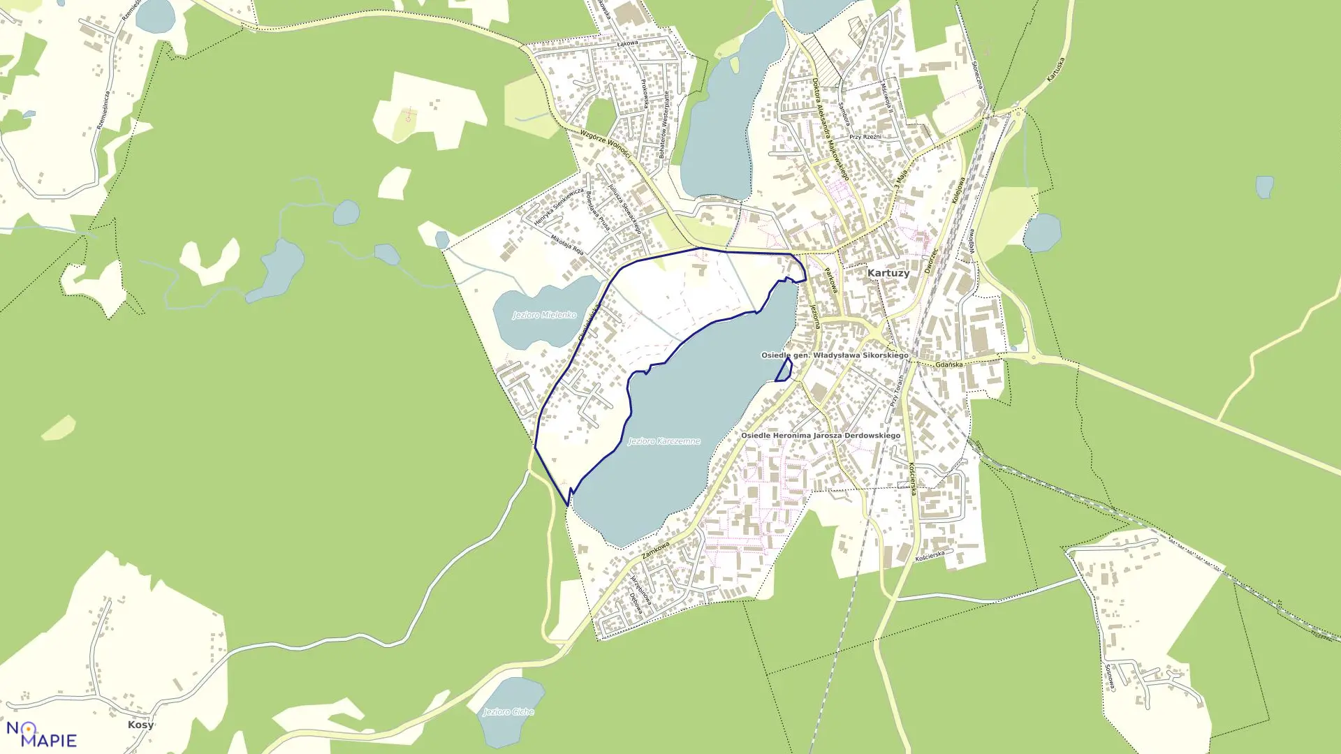 Mapa obrębu 5 w gminie Kartuzy